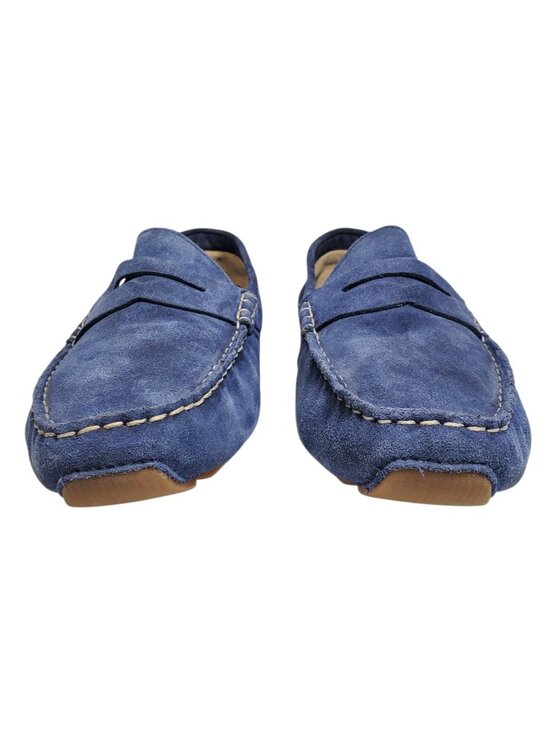 Cole Haan Kelson Penny Loafer Men\'s 13 Blue Suede Leather Driving Shoes Slip-On